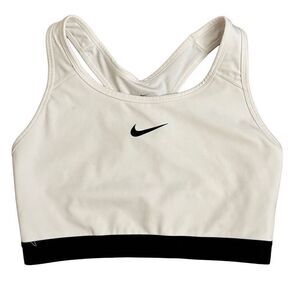 Nike White & Black Racerback Sports Bra Size Large